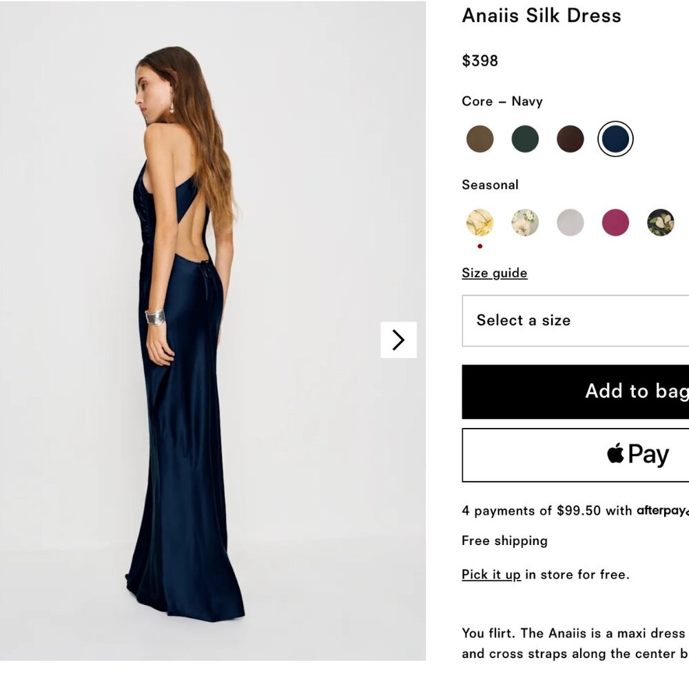 Reformation Navy Maxi Dress - Picture 4 of 6